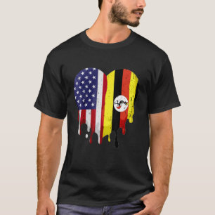 T-shirt American Uganda Mois du patrimoine Ouganda Coeur d