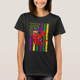 T-shirt American US Flag Crawfish Funny Mardi Gras Carniva