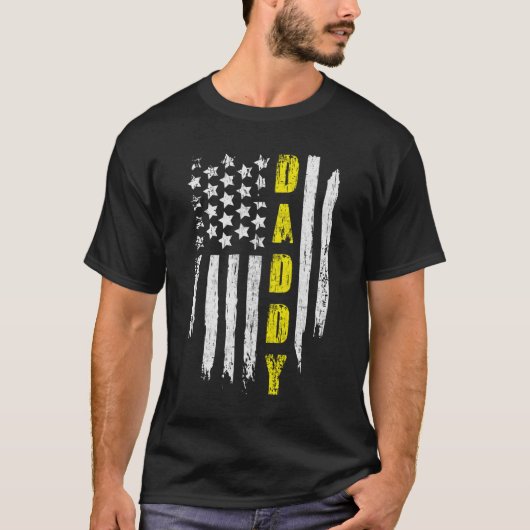 T-shirt American Us Flag Daddy Tow Truck Driver On Back (Devant)