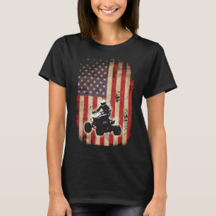 T-shirt American USA Drapeau Quad Vélo Four Wheeler Cadeau