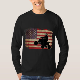 T-shirt American USA Drapeau Quad Vélo Four Wheeler Cadeau
