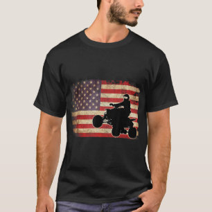 T-shirt American USA Drapeau Quad Vélo Four Wheeler Cadeau