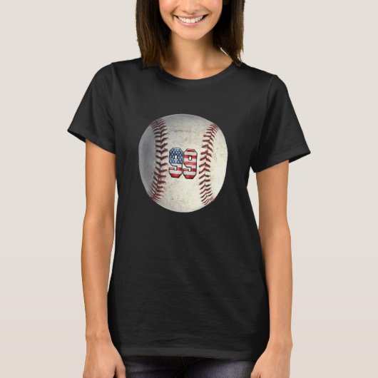 T-shirt American USA Flag With Retro 99 Baseball Number 99 (Devant)