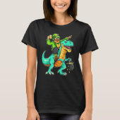 T-shirt American USA Irish Flag St Patricks Day And T-Rex (Devant)