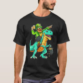 T-shirt American USA Irish Flag St Patricks Day And T-Rex (Devant)