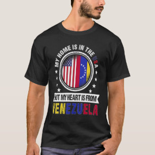 T-shirt American Venezuelan Drapeau Coeur Venezuela Améric