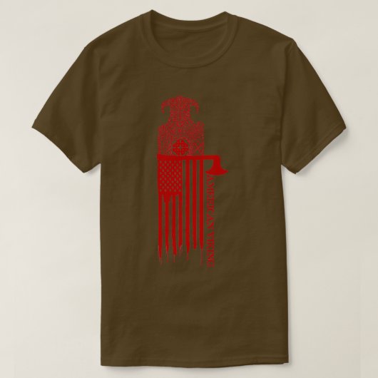 T-shirt American Viking Ax et American Flag rouge (Design devant)