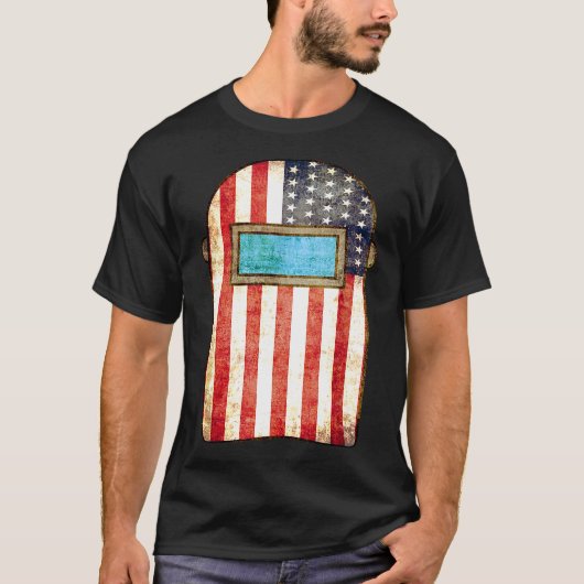 T-shirt American Welder Shirt Us Drapeau Welding Hood Cade (Devant)