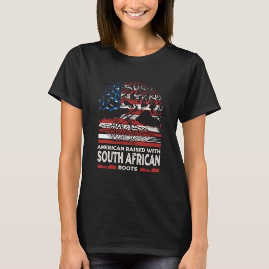 T-shirt American with South African Roots Patriotic (Devant)
