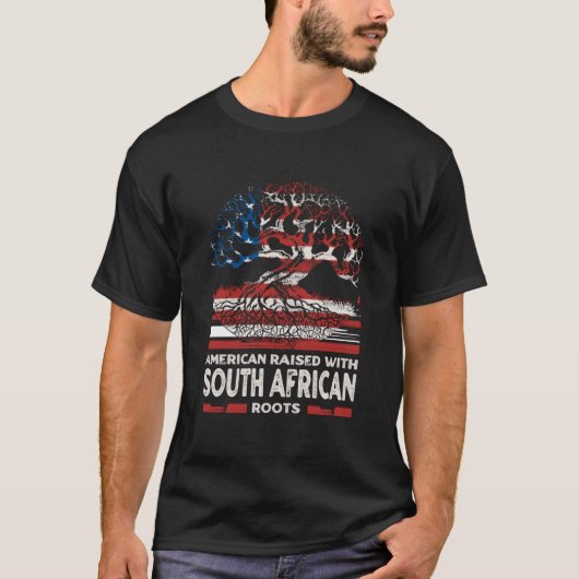 T-shirt American with South African Roots Patriotic (Devant)