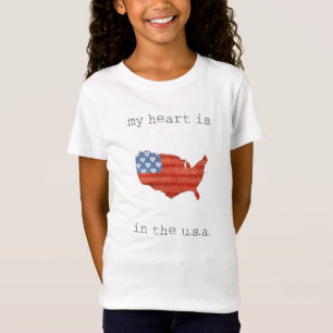 T-Shirt   americana mon coeur est dans la carte des