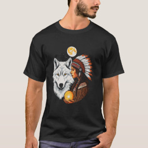 T-shirt Amérindien Amérindien Fierté de la Fête Loup triba