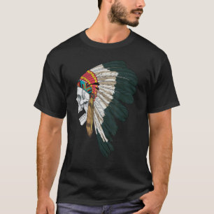 T-shirt Amérindien crâne amérindien Aigle chef