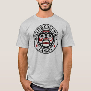 T-shirt Amérindien Noir Haida Art Peau de pleurs