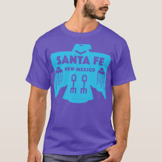 T-shirt Amérindien Père Noël Fe Nouveau Mexique Bleu