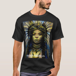 T-shirt Amérindien - Plumes d'or=