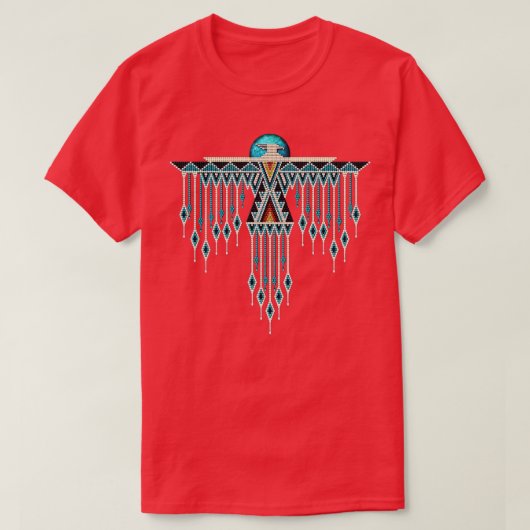 T-shirt Amérindien SouthwestStyle Turquoise Thunderbi (Design devant)