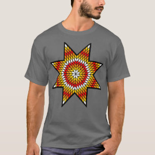 T-shirt Amérindienne StarQuilt Design Couleur de feu blanc