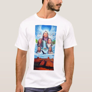 T-shirt Amérindiens Peinture Modèle Mens Blanc