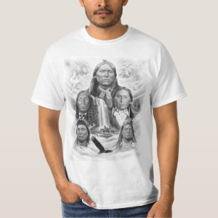 T-shirt Amérindiens Personnalisé Modèle Mens Valeur blanch