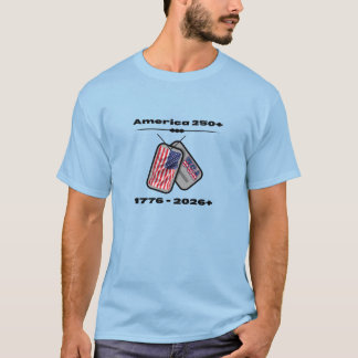 T-shirt Amérique 250 + | 1776 - 2026 + | Plaques d'identit