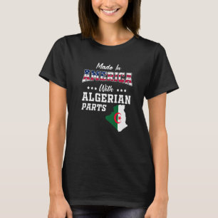 T-shirt Amérique Algérie pièces Algérie carte Usa Drapeau