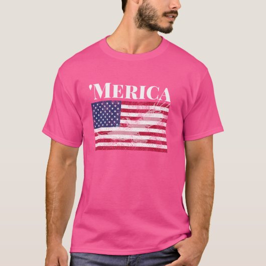 T-shirt Amérique avec drapeau américain (Devant)