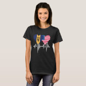 T-shirt Amérique Barbade Couples Heart (Devant entier)