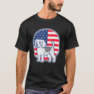 T-shirt Amérique beagle Drapeau race Chien 4 Juillet Patri
