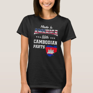 T-shirt Amérique Cambodgienne pièces Cambodge Carte USA Dr