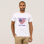 T-shirt Amérique Coeur et drapeau | 250 ans + (Devant entier)