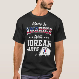 T-shirt Amérique Coréen Parties Corée du Sud Carte USA Dra
