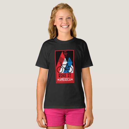 T-shirt Amérique cycliste (Devant entier)