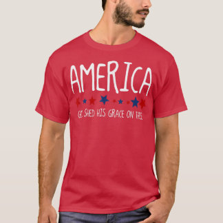 T-shirt Amérique Dieu a partagé sa grâce sur le 4 juillet