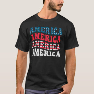 T-shirt Amérique Drapeau Graphique Drôle Drôle 4 juillet I