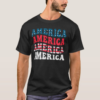 T-shirt Amérique Drapeau Graphique Drôle Drôle 4 juillet I