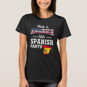 T-shirt Amérique Espagne Parties Espagne Carte USA Drapeau