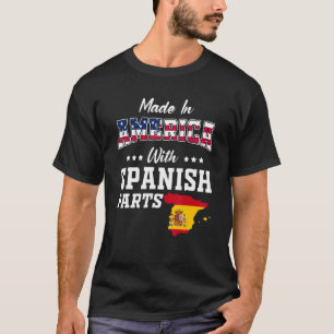 T-shirt Amérique Espagnol Parties Espagne Carte Usa Drapea
