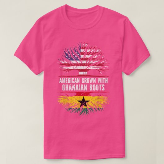 T-shirt Amérique grandit avec des racines ghanéennes États (Design devant)