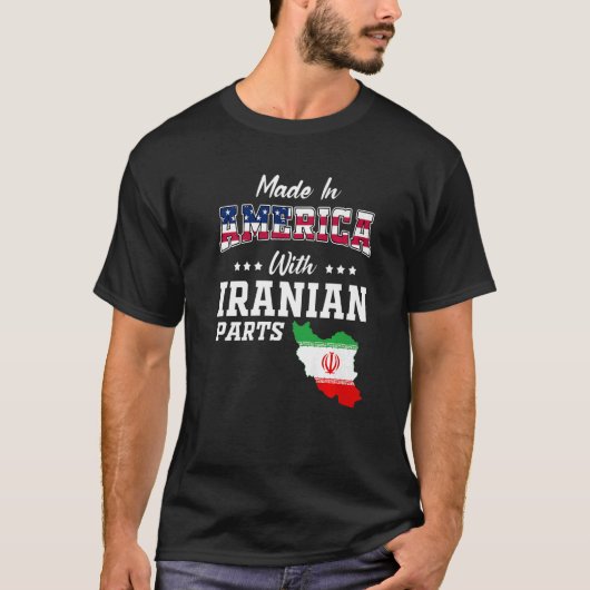 T-shirt Amérique Iran pièces Iran Carte Iran Usa Drapeau A (Devant)