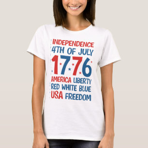 T-shirt Amérique Liberté, Rouge, Blanc, Bleu, Liberté USA 