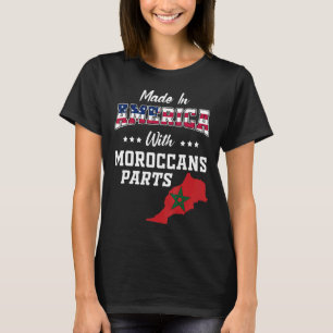 T-shirt Amérique Marocaine Parties Maroc Carte USA Drapeau