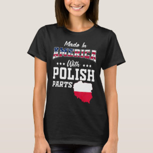 T-shirt Amérique Parties polonaises Pologne Carte USA Drap