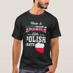 T-shirt Amérique Parties polonaises Pologne Carte Usa Drap