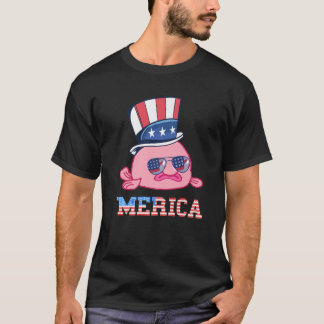T-shirt Amérique Patriotique Blobfish Drapeau Américain Fu