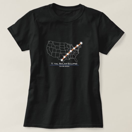 T-shirt Amérique Total Éclipse Solaire 8 avril 2024 (Design devant)