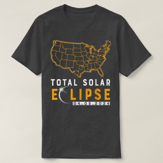 T-shirt Amérique Totalité Total Éclipse Solaire 99 Avril 8 (Design devant)