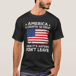 T-shirt Amérique Un pays si grand même C'est la haine qui