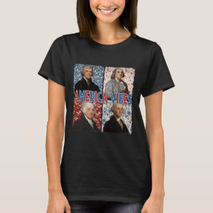 T-shirt Amérique Vibes 4 juillet rétro présidents Amérique