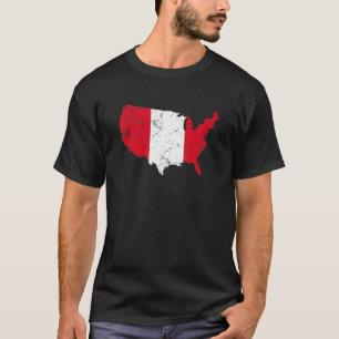 T-shirt Amérique vintage avec drapeau du Pérou racines pér